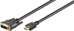 Goobay DVI-D/HDMI cable, gold-plated 51580 DVI-D male Single-Link (18+1 pin) HDMI male (type A) HDMI to DVI-D 2 m