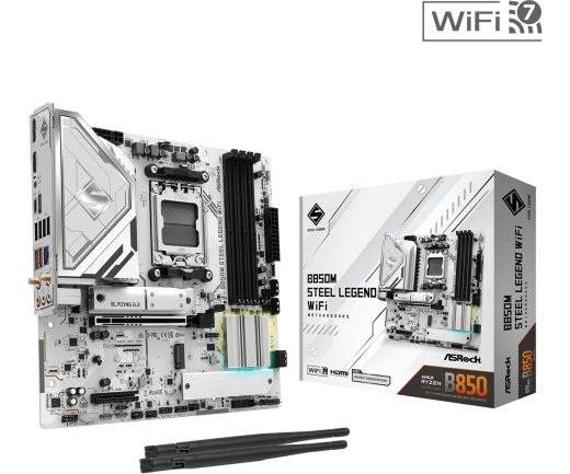 Asrock Motherboard B850M STEEL LEGEND WIFI AM5 4DDR5 HDMI/DP mATX