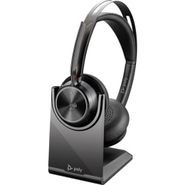 Poly Voyager Focus 2 Microsoft Teams Certified USB-C-C Headset +USB-C/A Adapter +Charging Stand 9T9J6AA