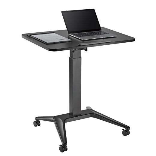 Maclean MC-453 B Mobile Laptop Desk with Pneumatic Height Adjustment, Laptop Table with Wheels, 80 x 52 cm, Max. 8 kg, Height Adjustable Max. 109 c...