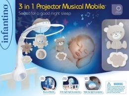 3in1 music projec tor carousel beige