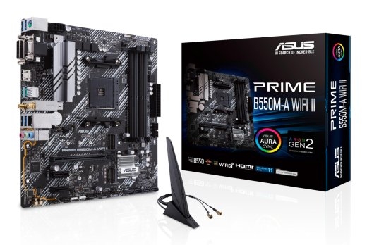 Mainboard ASUS AMD B550 SAM4 MicroATX Memory DDR4 Memory slots 4 2xPCI-Express 3.0 1x 1xPCI-Express 4.0 16x 2xM.2 1x15pin D-sub 1xDVI-D 1xHDMI 2xAu...
