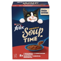 PURINA Felix Original Soup Time Box Beef, lamb, chcken - wet cat food - 6x48g