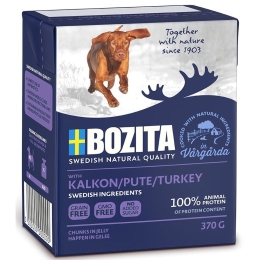 BOZITA Meat chunks with turkey in jelly – wet dog food – 370g