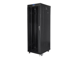 Lanberg Rack cabinet 19" free-standing 37U/600x800 (flat pack) with glass door, LCD FF01-6837-12BL Black