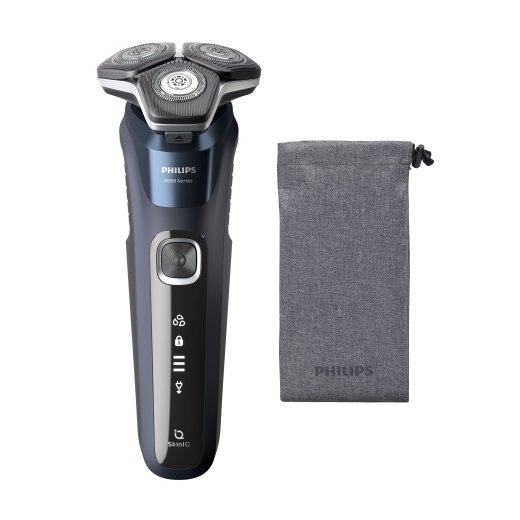 Philips Series 5000 wet and dry electric shaver S5885/10, SkinIQ, SteelPrecision blades, 360-D flexible heads, PowerAdapt Sensor
