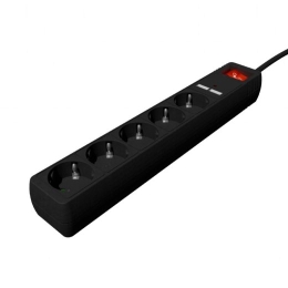 EnerGenie Extension Cord with USB Charger, 5 outlets, 1.5 m, Black SPG5-U2-5-02