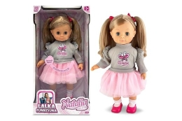 Natalia doll in a gray sweater, speaks Polish, 39 cm