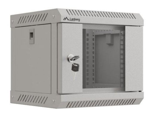 Lanberg Wall-mounted installation rack cabinet 10 inches 4U 300x300 gray