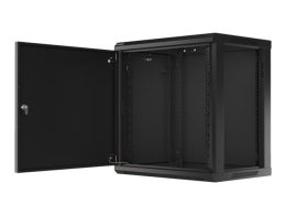 Lanberg Rack cabinet 19" wall-mount 12U/600x450 for self-assembly with metal door (flat pack) WF01-6412-00B Black