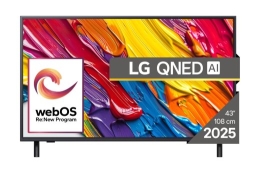 TV Set LG 43" 4K/Smart 3840x2160 Wireless LAN Bluetooth webOS Black 43QNED82A3B