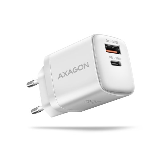 AXAGON Wall Charger 2x port (USB-A+USB-C), 30W ACU-PQ30W