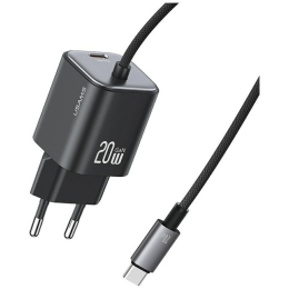 Usams Charger 20W GaN Fast cable included black
