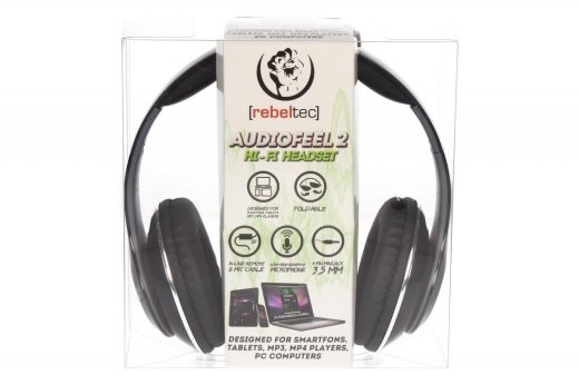 Stereo Headset with microphone, 4pin mini jack AUDIOFEEL2 BLACK