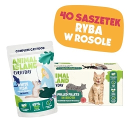 ANIMAL ISLAND White fish in broth - wet cat food - 40x85g