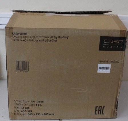 SALE OUT. Caso 03186 Air Fryer Duo Chef, Total capacity 14L, 2200W, Black Caso Air Fryer DuoChef Power 2200 W Capacity 14 L Black UNPACKED, DAMAGED...