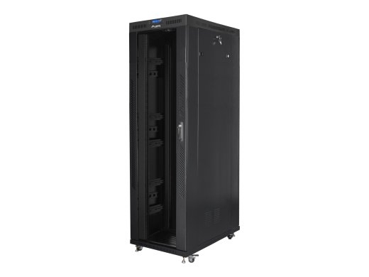 Lanberg Rack cabinet 19" free-standing 42U/800x1200 (flat pack) with glass door, LCD FF01-8242-12BL Black