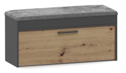 Topeshop PARMA SZAFKA ANT/ART shoe organizer Closed Anthracite, Oak