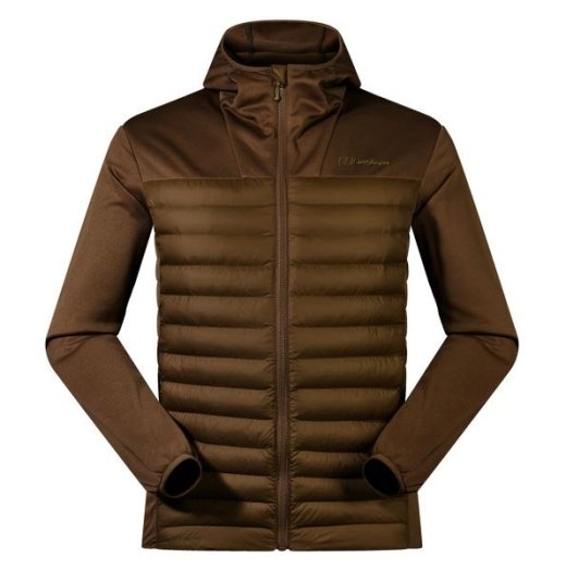 Men's Berghaus Hooded Hybrid Jacket size M brown