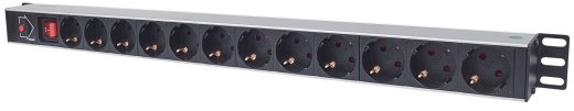 Intellinet Vertical Rackmount 12-Output Power Distribution Unit (PDU), CEE 7/3 Outlets, With On/Off Switch and Overload Protection, Built-in 1.8m P...