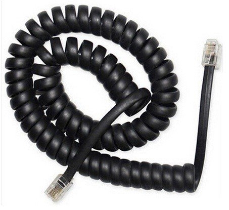 Spiral cable RJ10/4P4C/2m/black