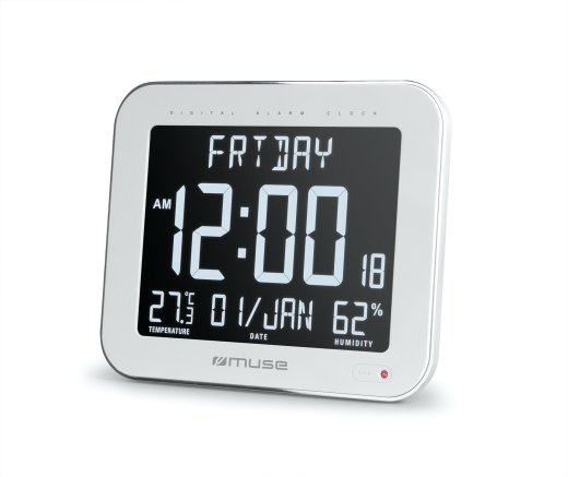 Muse Wall Clock with Alarm Function M-090 WMC White