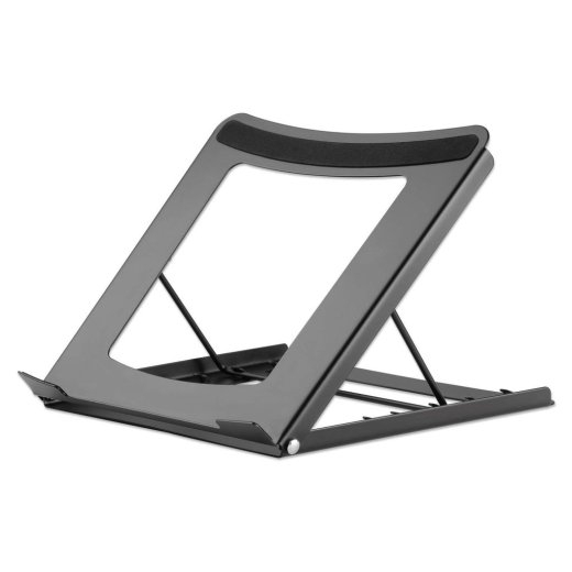 Manhattan Laptop and Tablet Stand, Adjustable (5 positions), Suitable for all tablets and laptops up to 15.6", Portable and Lightweight, Steel, Bla...