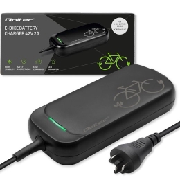 Qoltec Pro Charger for Bosch Electric Bike 36V 42V Output 2A Bosch Plug Waterproof Includes Power Cable