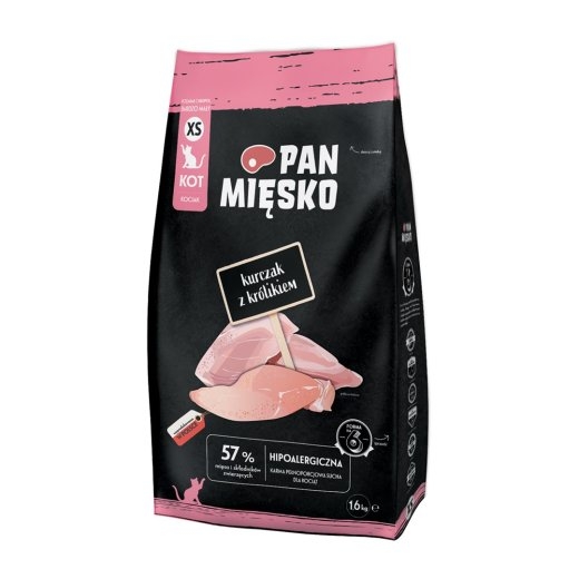 PAN MIĘSKO Chicken with rabbit XS - dry cat food - 1,6kg