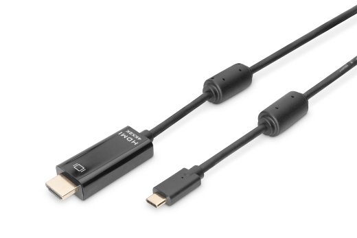 Digitus USB Type-C adapter cable, Type-C to HDMI A M/M, 2.0m, 4K/60Hz, 18GB, bl, gold Digitus USB Type-C adapter cable AK-300330-020-S USB-C to HDM...