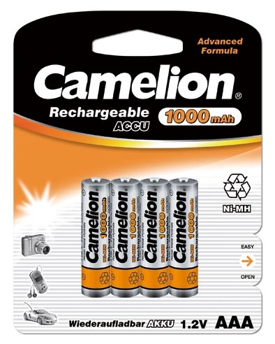 Camelion AAA/HR03 1000 mAh Rechargeable Batteries Ni-MH 4 pc(s)