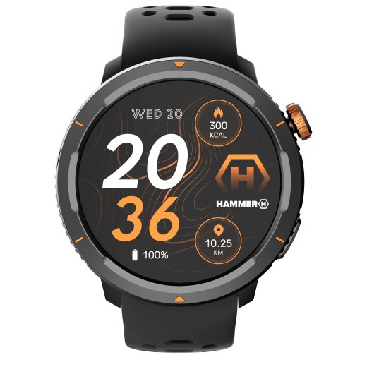 Hammer Watch 2 Lite Smart watch AMOLED 1.43" Waterproof Black