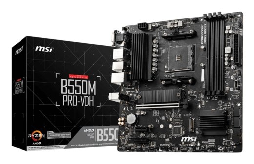 Mainboard MSI AMD B550 SAM4 MicroATX Memory DDR4 Memory slots 4 2xPCI-Express 3.0 1x 1xPCI-Express 4.0 16x 2xM.2 1x15pin D-sub 1xHDMI 1xDisplayPort...