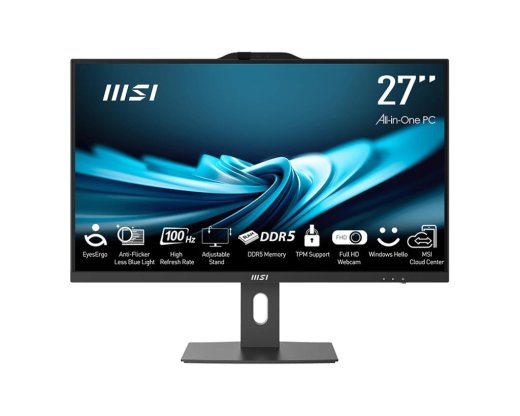 Monoblock PC MSI PRO AP272P 14M Business All in One CPU Core i5 i5-14400 2500 MHz Screen 27" RAM 16GB DDR4 3200 MHz SSD 512GB Graphics card Intel U...