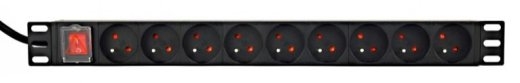 Rack power strip PDU 9xFR 1U 16A FR 2m
