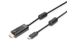 Digitus USB Type-C adapter cable, Type-C to HDMI A M/M, 2.0m, 4K/60Hz, 18GB, bl, gold Digitus USB Type-C adapter cable AK-300330-020-S USB-C to HDM...