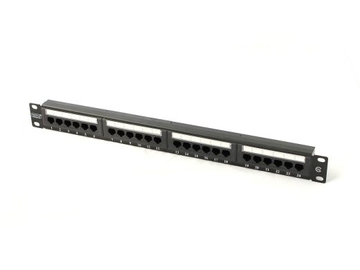 Patch panel 19 "24-port, 5e, U / UTP, 1U, black (complete)