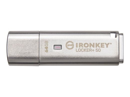 Kingston USB-Stick IronKey Locker+ - USB 3.2 Gen 1 (3.1 Gen 1) - 64 - Silver