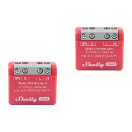 2 vnt. Shelly 1PM Mini Gen4 Zigbee/Matter valdiklių rinkinys