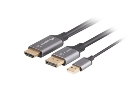 Lanberg HDMI (M) to Displayport (M) cable 4K, Black CA-HDDP-20CU-0018-BK 1.8 m