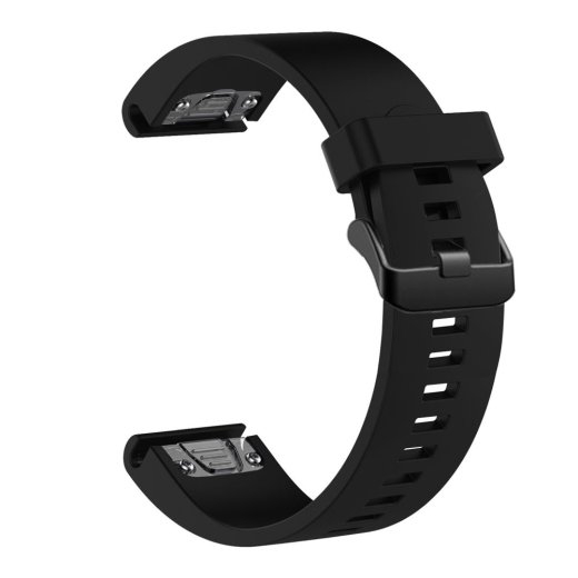 Fixed Silicone Strap for Garmin QuickFit 20mm Black