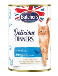 BUTCHER'S Delicious Dinners Pieces with trout in jelly - wet cat food - 400g