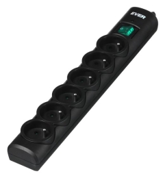 Ever OPTIMA surge protector 1.5 m (6 x UTE; 10 A; black) (T/LZ08-OPT015/0000)