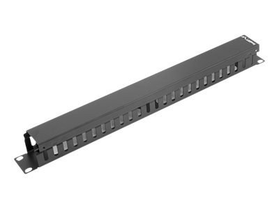 Lanberg 19" cable management panel type A 1U AK-1201-B Black