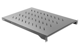 Fixed shelf 1U 19 inch 483x750mm black