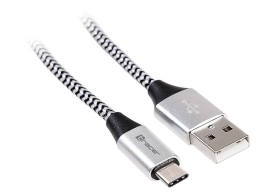 Cable USB 2.0 Type-C male - C male 1,0m black-silver