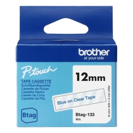 Brother Label Tape BTAG-133 - 12 mm x 4 m - Blue on Transparent
