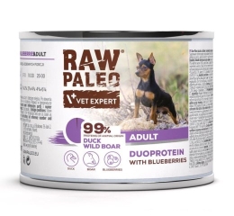 VETEXPERT Raw Paleo Duoprotein Duck & Boar Adult - wet dog food - 200g