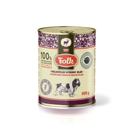 FOLK Splendid deer venison of Greater Poland - wet dog food - 800g