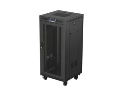 Lanberg Standing 19" 24U Rack Installation Cabinet 600×600 FF01-6624-23B Perforated Door with LCD (Flat pack) V2